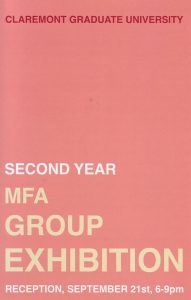MFA Second Year Show Postcard